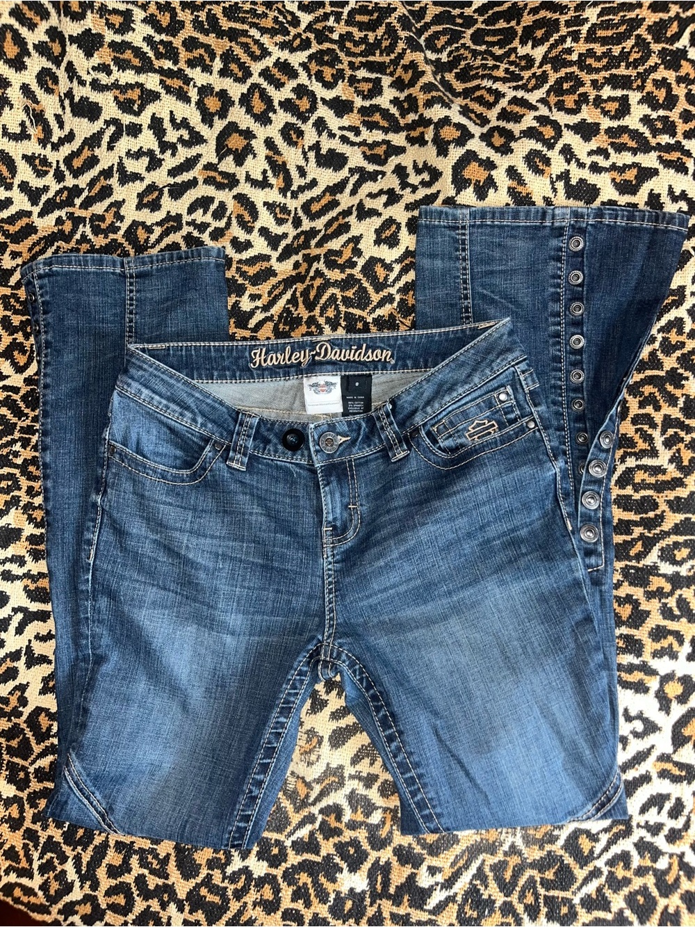 SICK 2000s Harley Davidson convertible bootcut jeans